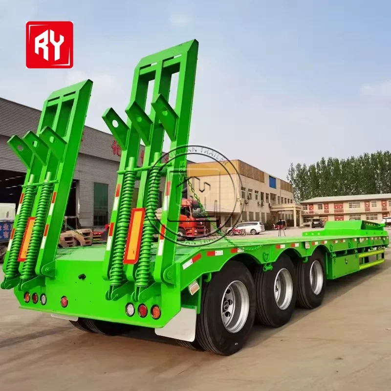 RUIYUAN 3 Axle White Low Bed Trailer suppliers